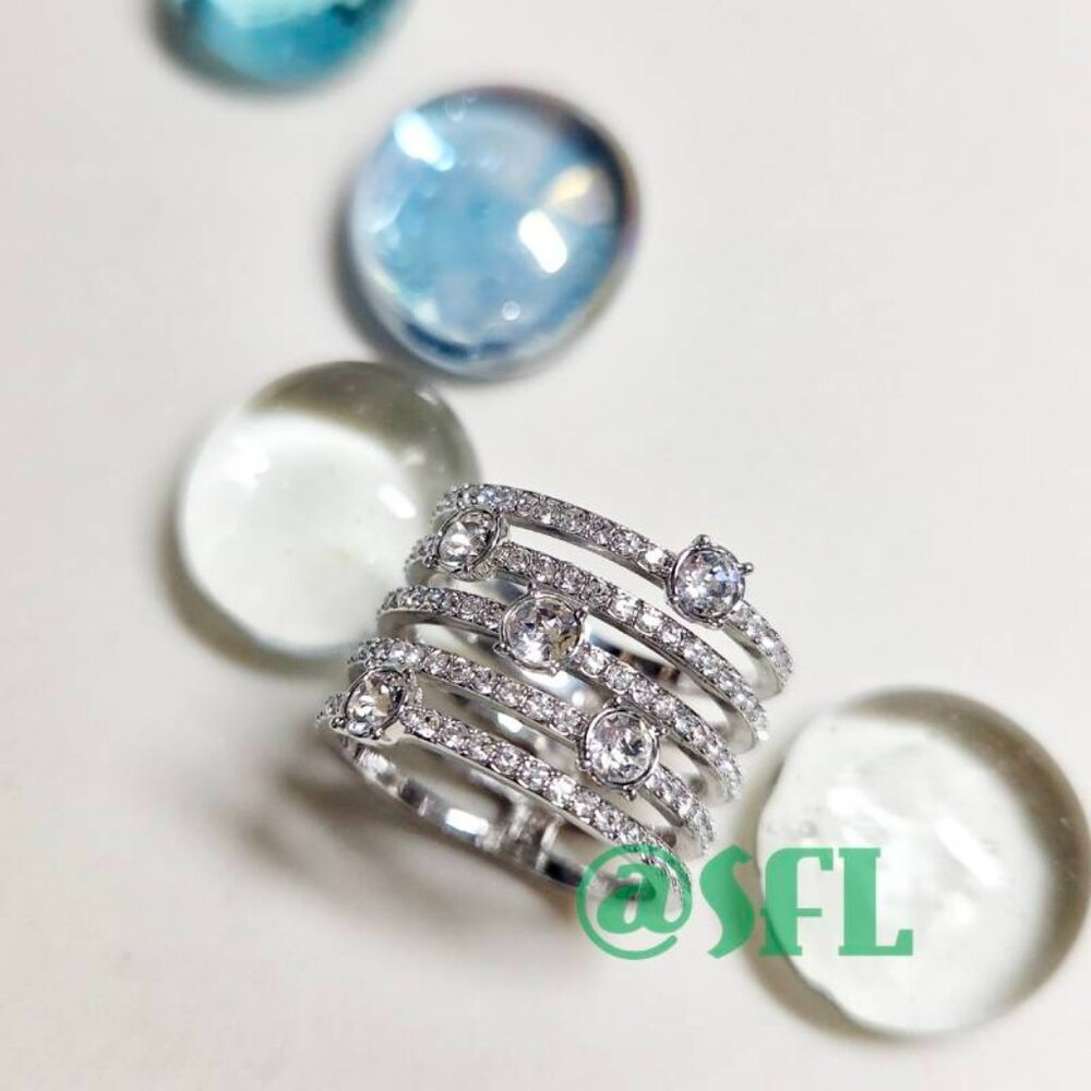 Swarovski Crystal Multi Strands Statement Ring Sh… - image 5